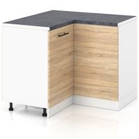 Szafka Kuchenna Stojąca Z Blatem Narożna 90x90cm Spremium Dąb Sonoma