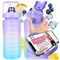 Butelka na wodę motywacyjna 2 L bidon z miarką sportowy ze słomką siłownię