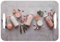 Taca dekoracyjna 36,8x26,2x2,8cm 50279 mleko w butelce owies kokos migdały