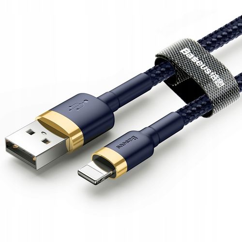 BASEUS MOCNY KABEL USB DO LIGHTNING IPHONE IPAD PRZEWÓD OPLOT 2.4A 100cm na Arena.pl