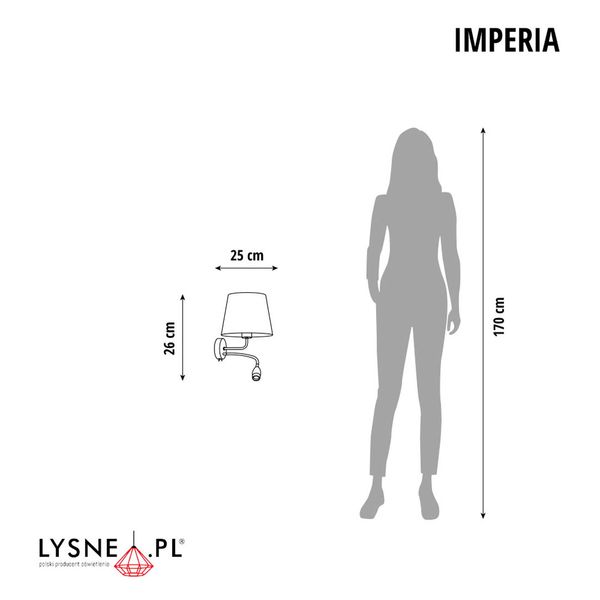 Kinkiet ścienny IMPERIA z dodatkowym panelem LED zdjęcie 2