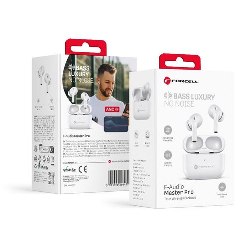 Słuchawki bezprzewodowe douszne Forcell F-Audio TWS Master Pro białe na Arena.pl