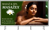 BANER REKLAMOWY 200x100 cm gotowe projekty MASAŻ SPA TWOJA NAZWA
