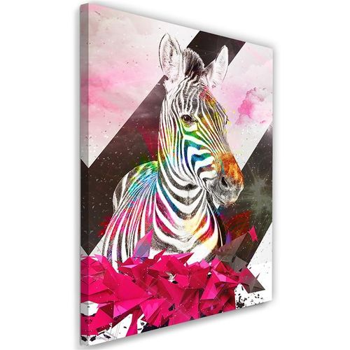 OBRAZ NA PŁÓTNIE Zebra Abstrakcja Kolorowy 80x120 na Arena.pl