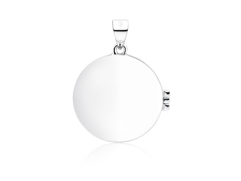 Delikatny rodowany srebrny otwierany okrągły wisiorek puzderko sekretnik drzewo życia tree srebro 925 Z1772 zdjęcie 2