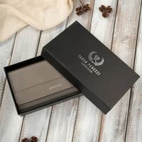 skórzany portfel damski duży z ochroną rfid szarobrązowy