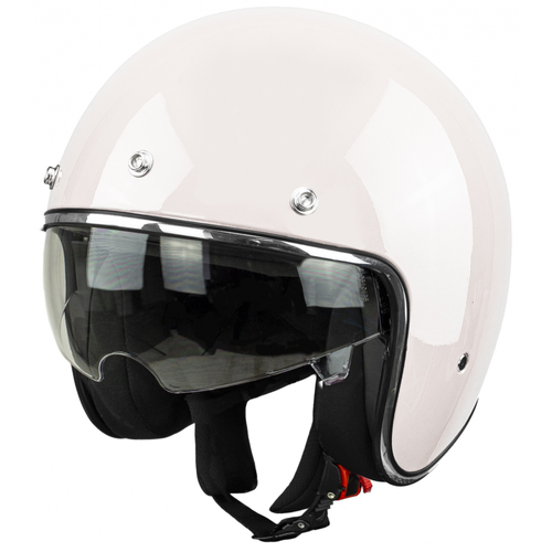 Kask na skuter motocyklowy otwarty z daszkiem BB 588 -przeźroczysta blenda XL biały na Arena.pl