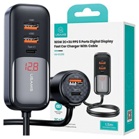 usams ład. sam. c40 3xusb+2xusb-c 165wpd+qc fast charge czarny/black
