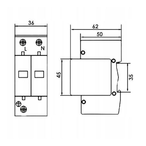 OCHRONNIK PRZEPIĘCIOWY B+C 2P 60KA 385V REAKCJA <25NS na Arena.pl