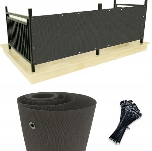 OSŁONA BALKONOWA na balkon, taras PP 1x5m- GRUBA+klipsy na Arena.pl