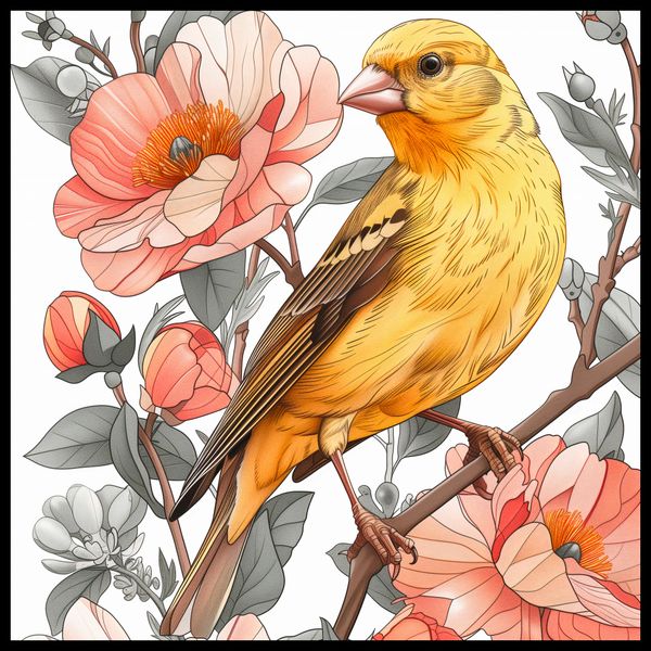 Plakat 60x60cm Wiosenny Śpiewaczek zdjęcie 2