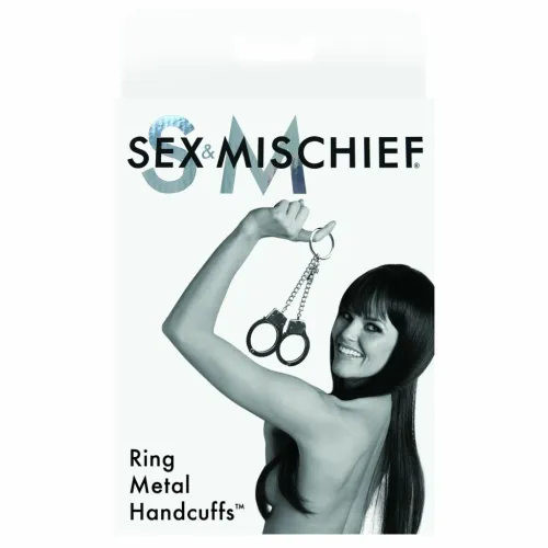 s&m metalowe kajdanki z okrągłym łącznikiem, regulowane 13-19 cm na Arena.pl