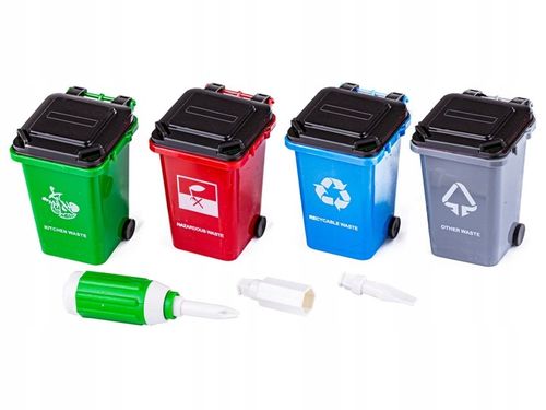 Ciężarówka Auto Samochód Śmieciarka Do Rozkręcania + Zestaw Koszy Na Śmieci na Arena.pl