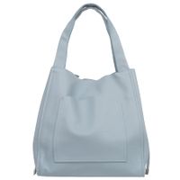 VERA PELLE torebka skórzana shopper z saszetką na ramię V497 j.niebieska