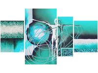 120CM 70 OBRAZ 4 ELEM TAŃCZĄCE POSTACIE NIEBIESKIM ŚCIENNY