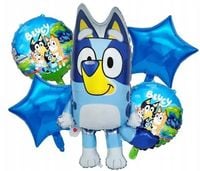 ZESTAW FOLIOWYCH BALONÓW NIEBIESKIE PIESKI Z BAJEK DEKORACJA URODZINOWA