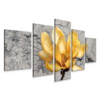 OBRAZ DO SALONU SYPIALNI KWIATY MAGNOLIA NATURA BETON ABSTRAKCJA 150x80