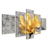 OBRAZ DO SALONU SYPIALNI KWIATY MAGNOLIA NATURA BETON ABSTRAKCJA 150x80