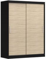 Szafa przesuwna VISTA 04 150x61 CZARNY/SONOMA półki pojemna PRODUCENT