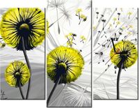 90CM 70 ZEGAR 3 ELEM ŻÓŁTE DMUCHAWCE SCIENNY DRUK