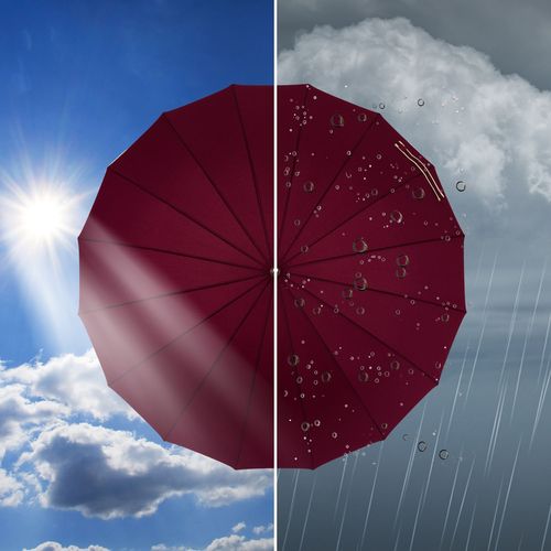 czerwony, elegancki parasol rządowy - peterson na Arena.pl