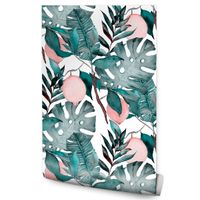 Tapeta Do Jadalni Malowane LIŚCIE Monstery Owoce