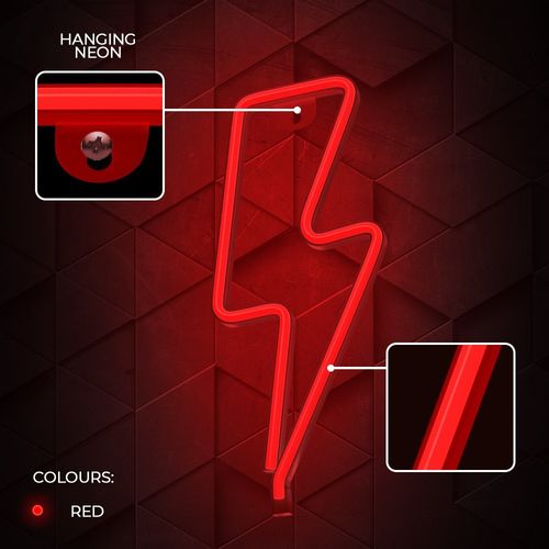 Neon LED PIORUN czerwony Bat + USB FLNE06 Forever Light na Arena.pl