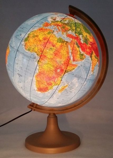 Globus 320mm PODŚWIETLANY 2w1 +strefy + APLIKACJA , na prezent , polit-fiz zdjęcie 8