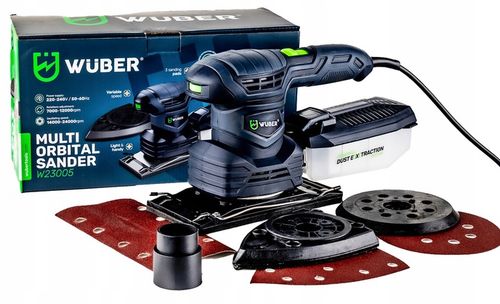 SZLIFIERKA MIMOŚRODOWA OSCYLACYJNA ELEKTRYCZNA WUBER Z REGULACJĄ 3w1 1300W na Arena.pl