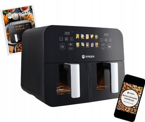Frytkownica Beztłuszczowa Air Fryer BYRGEN 9L dwukomorowa 2400W na Arena.pl