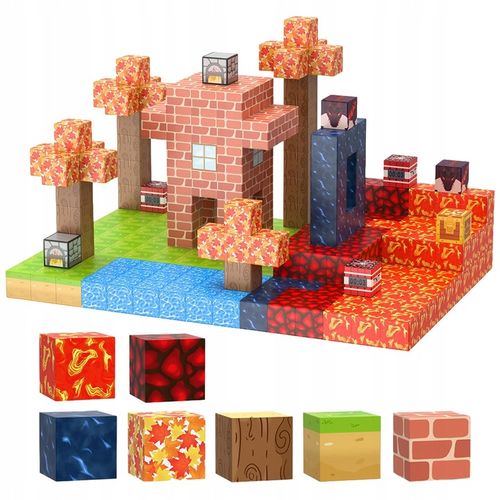 KLOCKI MAGNETYCZNE 100 CZĘŚCI DO BUDOWANIA ŚWIATA ZABIEGI EDUKACYJNE na Arena.pl