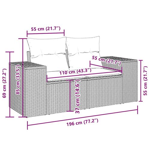 6-cz. zestaw wypoczynkowy do ogrodu, z poduszkami, brązowy na Arena.pl