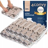 4CONVY 12x Worek próżniowy 40x60 do ubrań odzieży walizki rolowany zwijany