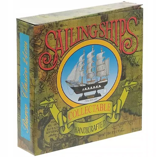 STATEK OKRĘT ŻAGLOWIEC ŁÓDŹ CONFECTION MODEL KOLEKCJONERSKI ZŁOŻONY 24x22cm na Arena.pl