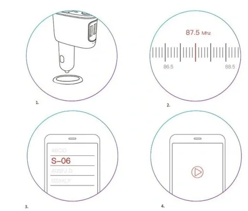 BASEUS TRANSMITER FM BLUETOOTH ŁADOWARKA SAMOCHODOWA MP3 2x USB SD/ TF 3.4A zdjęcie 6