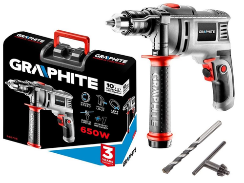 wiertarka udarowa 650w uchwyt kluczykowy 13 mm obroty 0-3000 - t 58g726 na Arena.pl