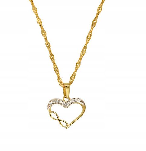 Złoty Wisiorek 333 Serce Nieskończoność GRAWER na Arena.pl