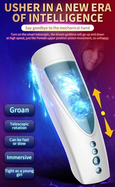 Masturbator-Vibrating, Rotating and Flashing Masturbation USB 10+10 Function / Talk Mode zdjęcie 6