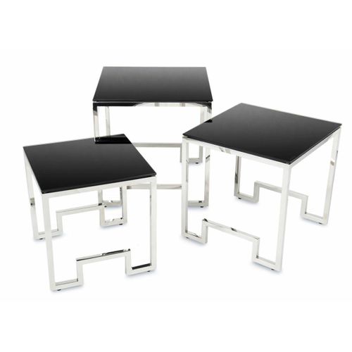 KOMPLET 3 STOLIKÓW SAMMEN SILVER BLACK na Arena.pl