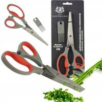 NOŻYCE KUCHENNE WIELOWARSTWOWE OSTRZE STAL NIERDZEWNA + SILIKONOWY GRZEBIEŃ