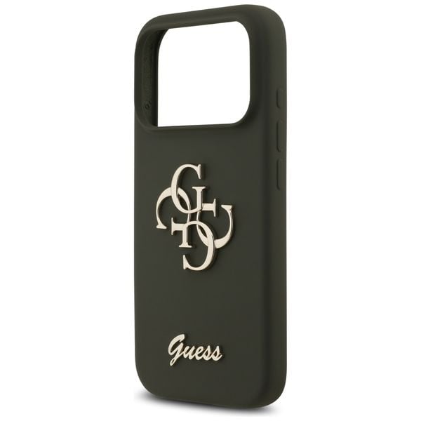 etui guess silicone big 4g script do     iphone 17 pro max khaki zdjęcie 6