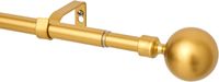 Karnisz metalowy złoty regulowany 76-132 cm drążek z kulką do zasłon