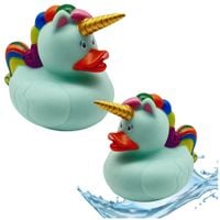 Kaczuszka Jednorożec Zabawka Do Kąpieli Tęczowa Grzywa Ogon Zielona