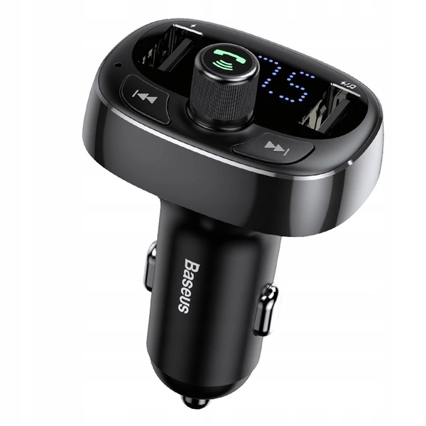 BASEUS TRANSMITER FM BLUETOOTH ŁADOWARKA SAMOCHODOWA MP3 2x USB SD/ TF 3.4A zdjęcie 1