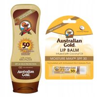 Australian Gold Balsam Z Bronzerem SPF50 + Pomadka Ochronna
