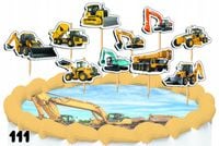 TOPPERY NA TORT OZDOBNE DEKORACJA ZESTAW - MASZYNY BUDOWLANE 10szt.