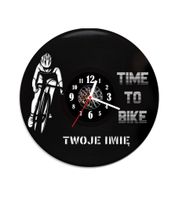Zegar ścienny z płyty winylowej TIME TO BIKE z imieniem-14.9