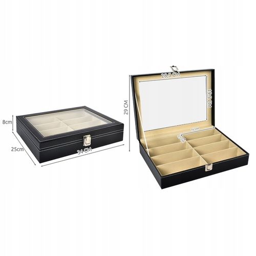 Pudełko na Okulary Etui Organizer na 8 Okularów Elegancka Szkatułka Prezent na Arena.pl