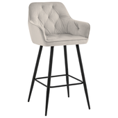 Krzesło barowe Julia III velvet beżowe hoker do wyspy 107 cm