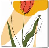 Obraz 100x100cm Przerysowany Tulipan